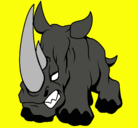 Dibujo Rinoceronte II pintado por guerreroDLN