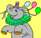 Dibujo Elefante con 3 globos pintado por karen