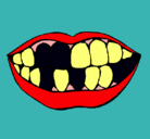 Dibujo Boca y dientes pintado por sonia