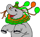 Dibujo Elefante con 3 globos pintado por erickylalo