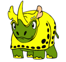 Dibujo Rinoceronte pintado por diego