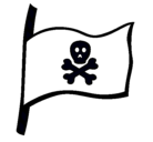 Dibujo Bandera pirata pintado por polcito