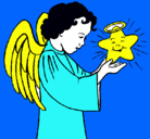 Dibujo Ángel y estrella pintado por kathyduarte