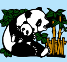 Dibujo Mama panda pintado por cindy