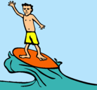 Dibujo Surfista pintado por lola