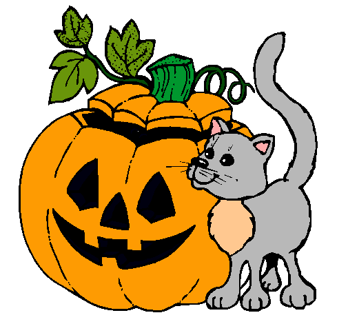 Calabaza y gato