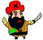 Dibujo Pirata pintado por pila