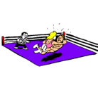 Dibujo Lucha en el ring pintado por alfredo