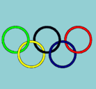 Dibujo Anillas de los juegos olimpícos pintado por chupete