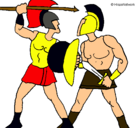 Dibujo Lucha de gladiadores pintado por gags