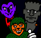 Dibujo Personajes Halloween pintado por alex