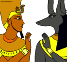 Dibujo Ramsés y Anubis pintado por ELSONCEDEO