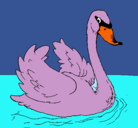 Dibujo Cisne en el agua pintado por nicol