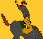 Dibujo Vaquero en caballo pintado por migue