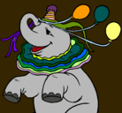 Dibujo Elefante con 3 globos pintado por yasumy