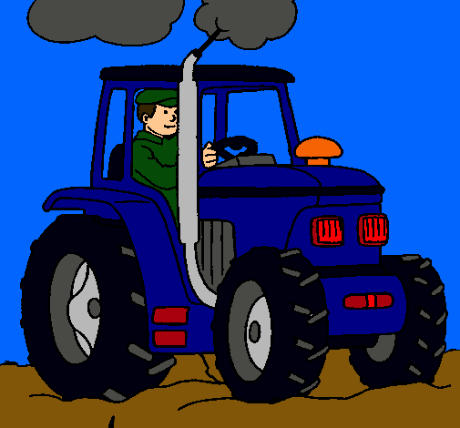 Tractor en funcionamiento