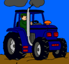 Dibujo Tractor en funcionamiento pintado por LUIGI