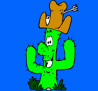 Dibujo Cactus con sombrero pintado por manel