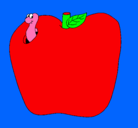 Dibujo Gusano en la fruta pintado por yesseniasusej