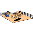 Dibujo Lucha en el ring pintado por miguel