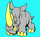 Dibujo Rinoceronte II pintado por eho