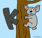 Dibujo Koala pintado por mono
