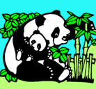 Dibujo Mama panda pintado por lorena