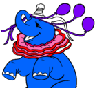 Dibujo Elefante con 3 globos pintado por esme