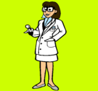 Dibujo Doctora con gafas pintado por YAZBETH
