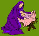 Dibujo Nacimiento del niño Jesús pintado por lala