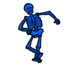 Dibujo Esqueleto contento pintado por momia
