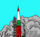 Dibujo Lanzamiento cohete pintado por alex