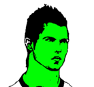 Dibujo CR7 pintado por Candela-star