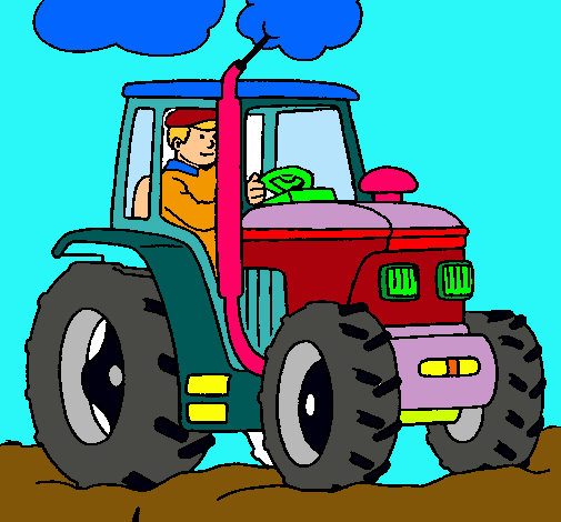 Tractor en funcionamiento