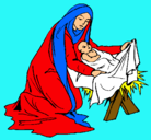 Dibujo Nacimiento del niño Jesús pintado por jasmin