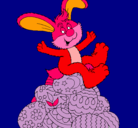Dibujo Conejo de Pascua pintado por pascua