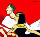 Dibujo César y Cleopatra pintado por ANA