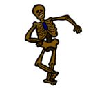 Dibujo Esqueleto contento pintado por laura