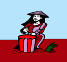 Dibujo Mujer tocando el bongó pintado por sheirisstephaniediaz