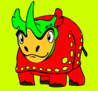 Dibujo Rinoceronte pintado por jonathan