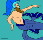 Dibujo Poseidón pintado por nicte