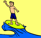 Dibujo Surfista pintado por hugo