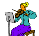 Dibujo Dama violinista pintado por Anamaria