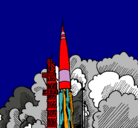 Dibujo Lanzamiento cohete pintado por noelia