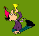 Dibujo Niño con trompetita pintado por Pao