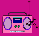 Dibujo Radio cassette 2 pintado por lola