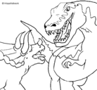 Dibujo Lucha de dinosaurios pintado por REXI