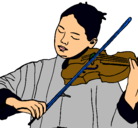 Dibujo Violinista pintado por conra...
