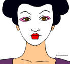 Dibujo Cara de geisha pintado por kathy_96