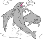 Dibujo Delfines jugando pintado por DELFINES